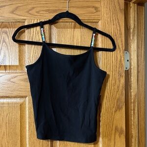 Old Navy Black Camisole with Multicolor Strap Details
